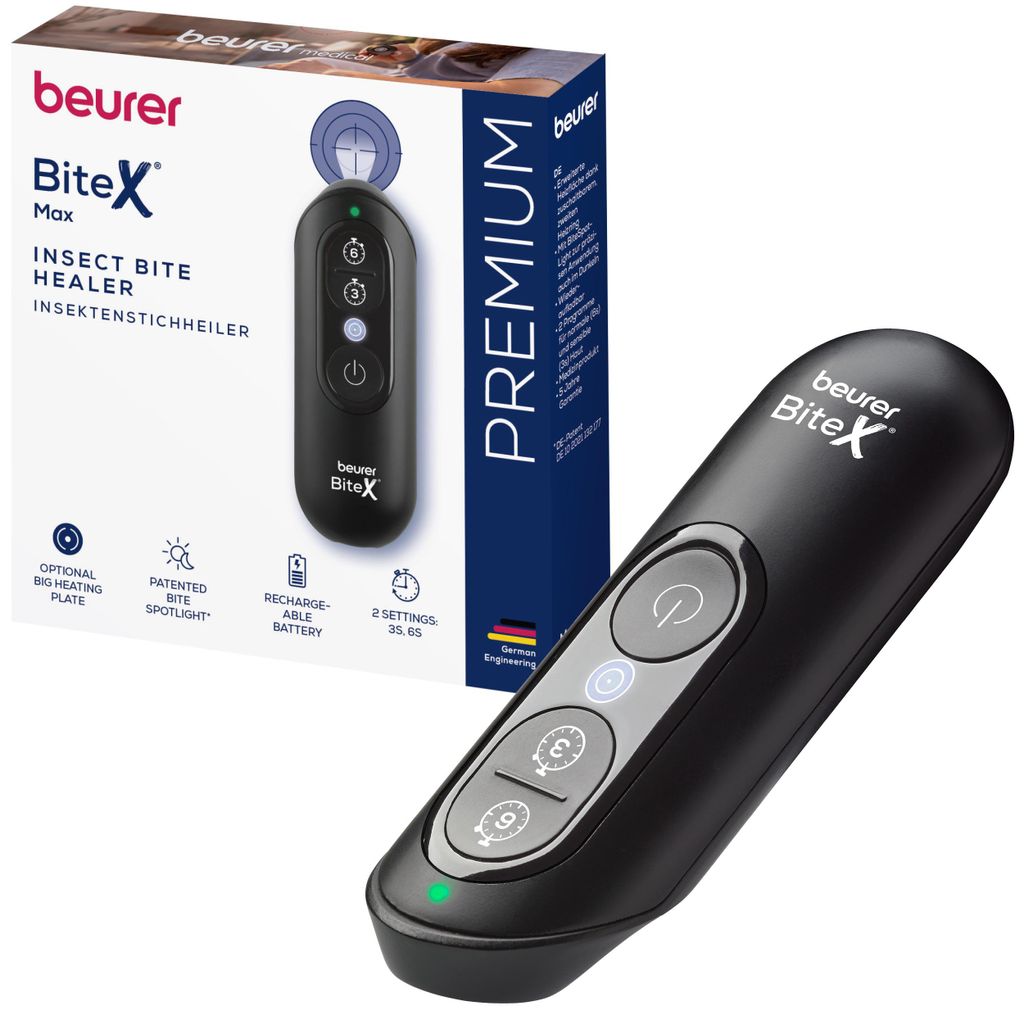 BEURER BiteX Max Insektenstichheiler Akku Licht 2 Heizflächen Deep Black
