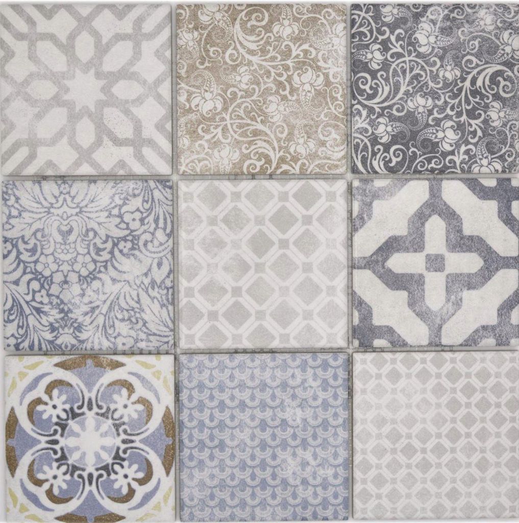 Jasba Pattern Mosaik Keramik Steinzeug mehrfarbig matt Retrooptik Küche Bad Dusche MOSJBPV20 1 Matte