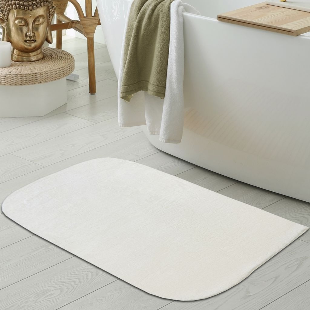 Designer Badezimmer Teppich – schön weich – in creme Größe - 60 x 100 cm