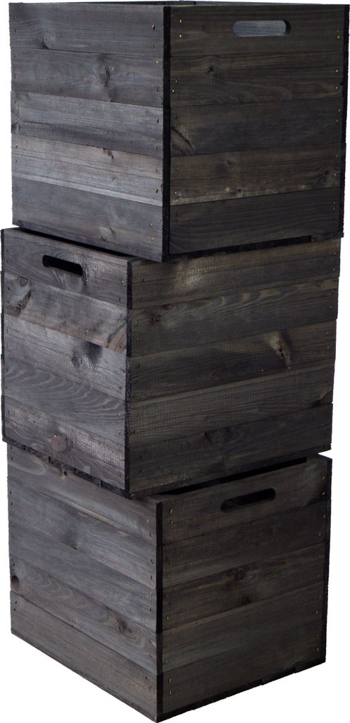 2er set Holzkiste schwarz lasiert passend für Kallax und Produktbild 5