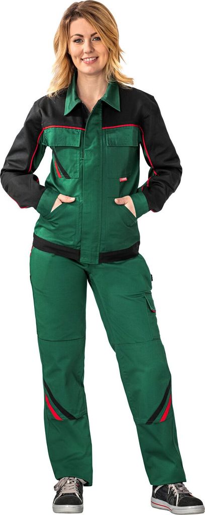 Planam Bundjacke Damen Highline Gr. 44 grün/schwarz/rot