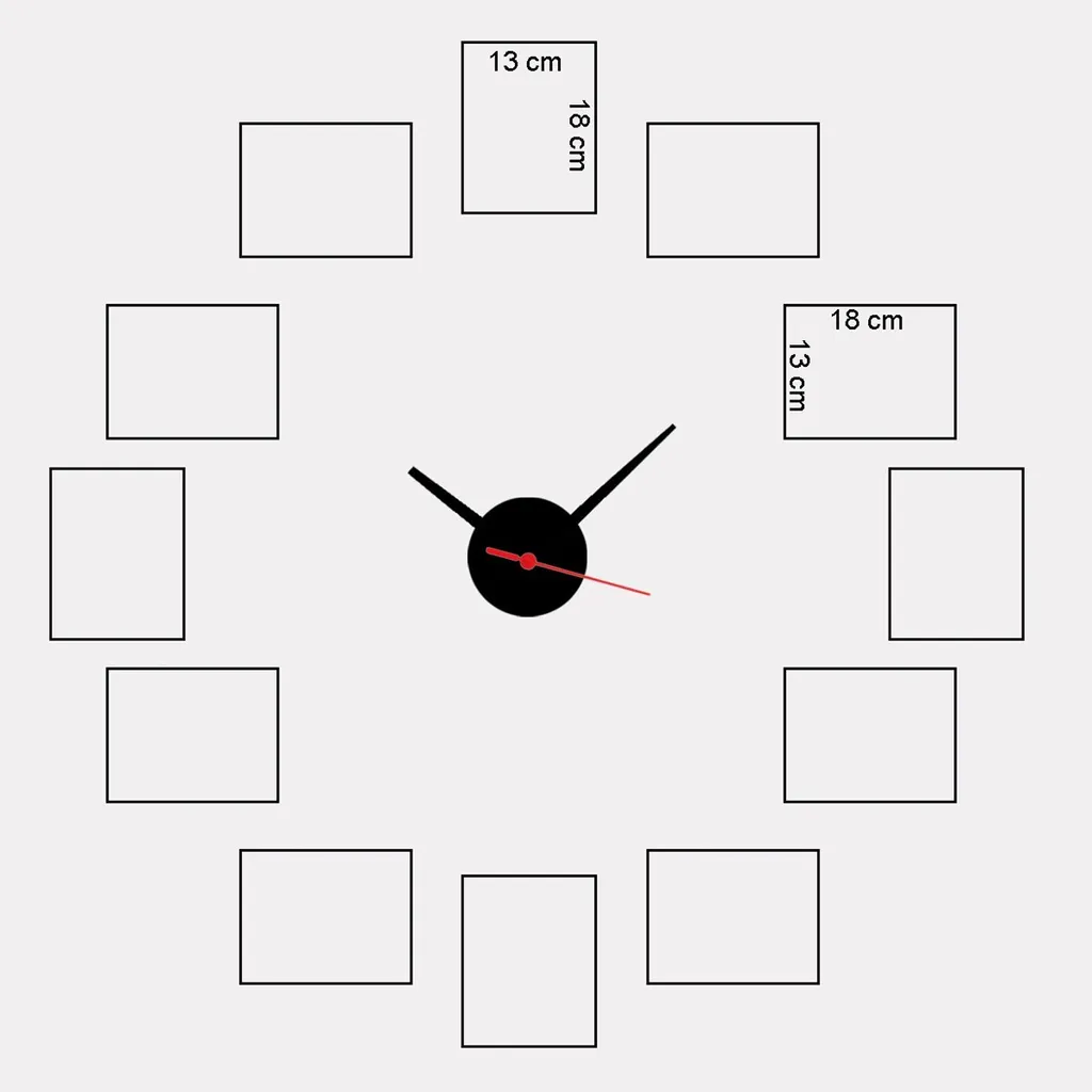 Grande Horloge Murale 50x50cm Multicolore en MDF Robuste Style Abstrait - 2