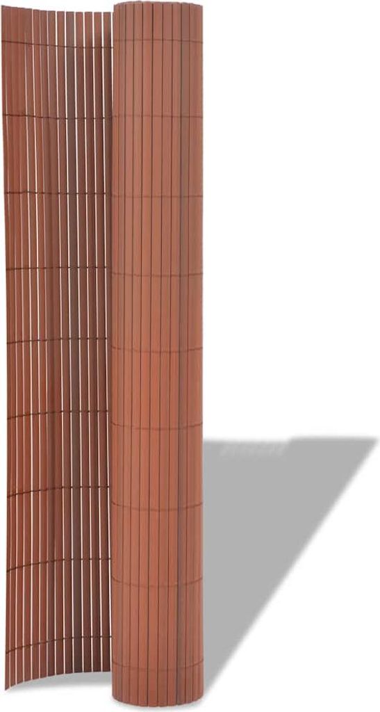 vidaXL Obojstranný záhradný plot z PVC 90 x 300 cm hnedý Obrázok produktu 