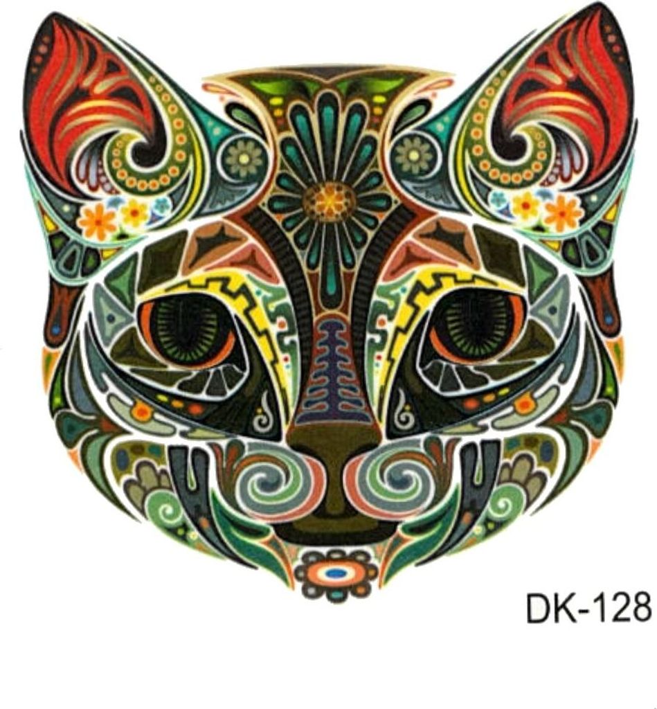 Temporäres Tattoo Katze cat La Catrina