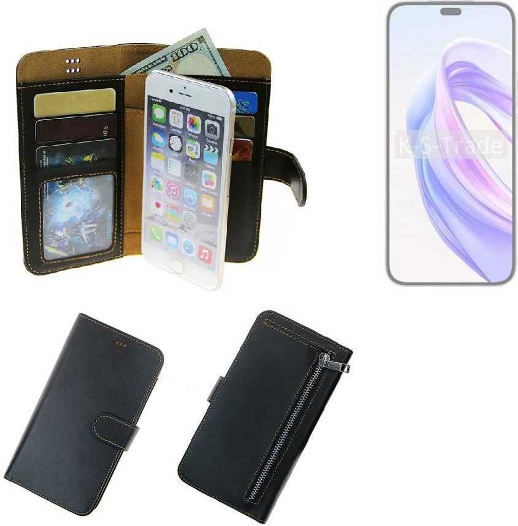 K-S-Trade Schutz Hülle kompatibel mit Honor X50i+ Klapphülle Case Phone cover Slim Handytasche Handy Hülle schwarz aus Kunstleder (1 Stk)