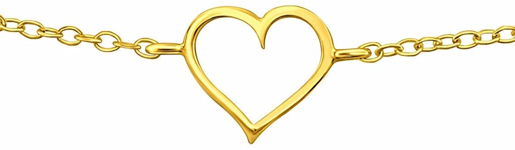 Armband Herz: Armkettchen Silber 925 gold Produktbild 