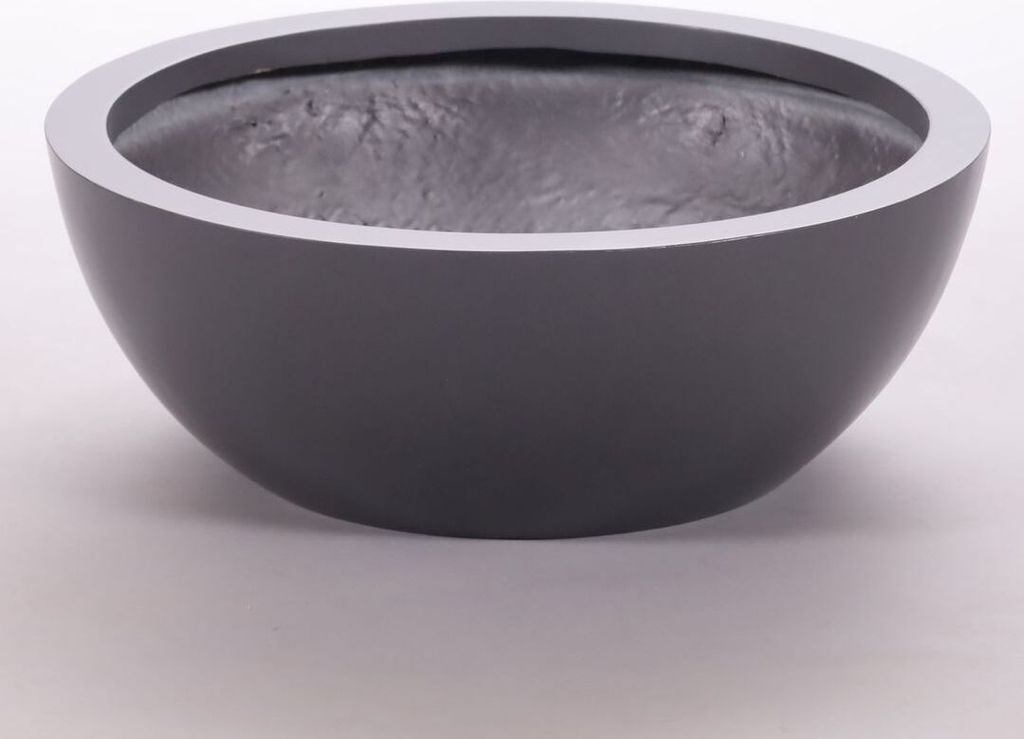Elegant Einrichten | Pflanzkübel | Fiberglas | schale | rund | D46xH16cm | anthrazit-metallic.