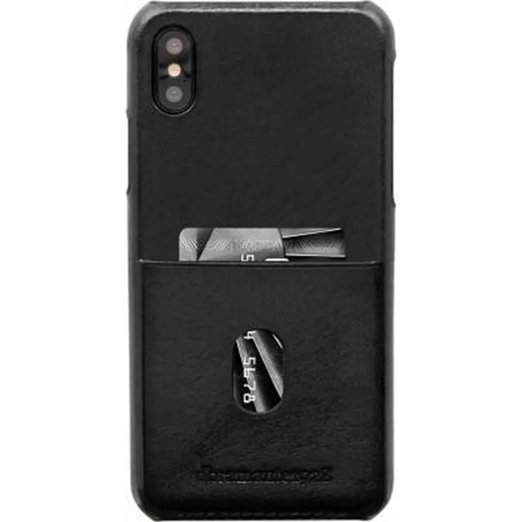 Cover dbramante1928 iPhone XS/X Portacarte Pelle Nera - Slim Luxury