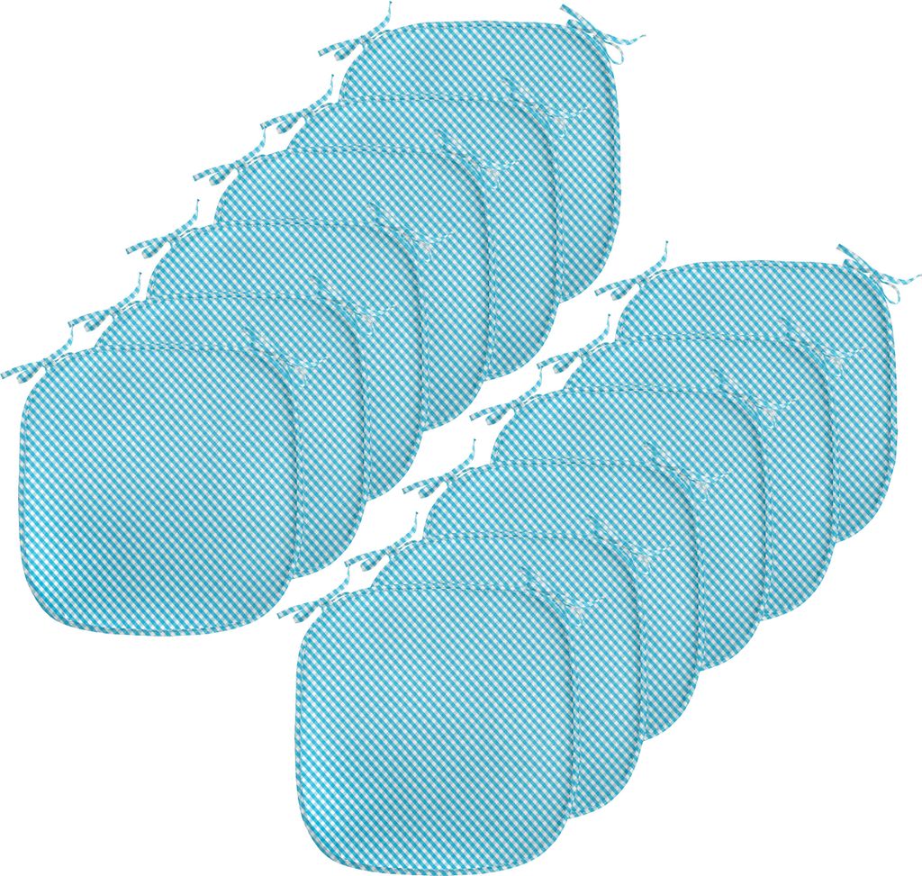 ABAKUHAUS Kariert Polster für Esszimmerstühle, Aqua Stripes Diagonal, Dekoratives wasserfestes Kissen mit Riemen für Küchensitze, 40 cm x 40 cm...