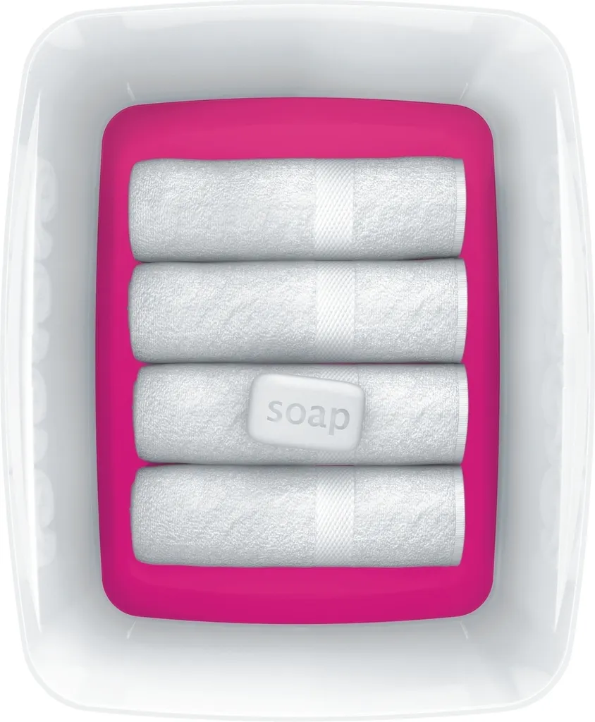 MyBox rose 5216-40-23 - Boîte moyenne durable avec couvercle de rangement