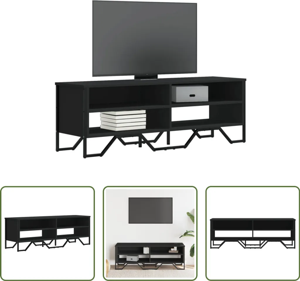 Offerta Mobile TV Nero 122x34x41 cm | Prezzo Outlet Legno Moderno