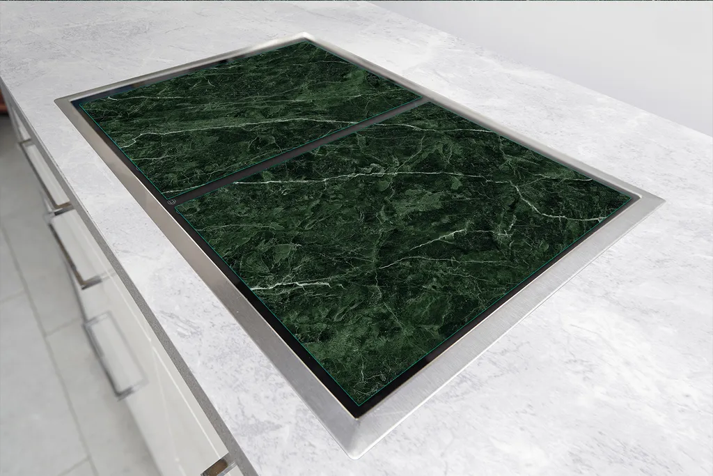 Copriforno Marmo Verde 100x52 in Ceramica e Vetro | Design Elegante - 6