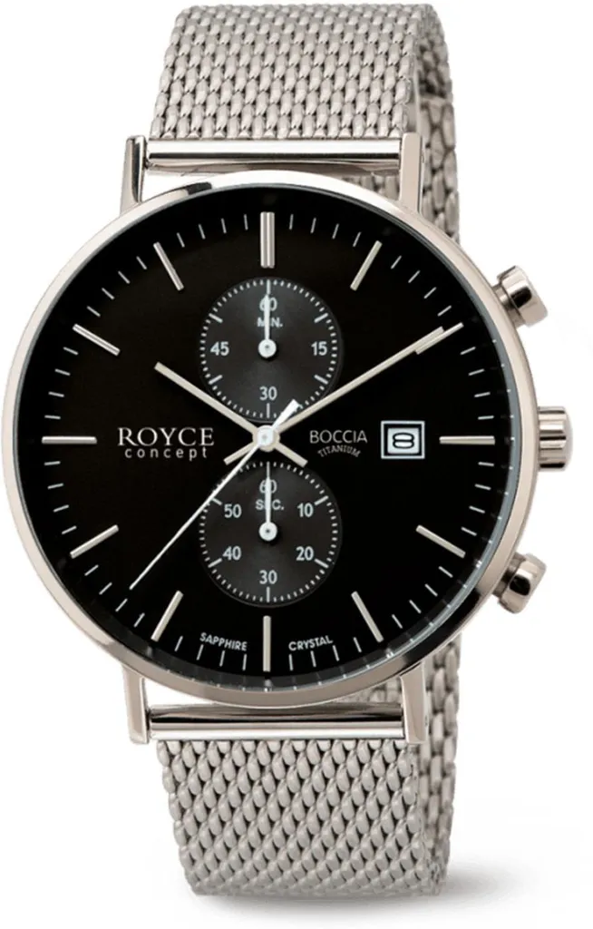 Montre Anti-Allergique Boccia Royce Chrono 3752-02 en Titane et Saphir