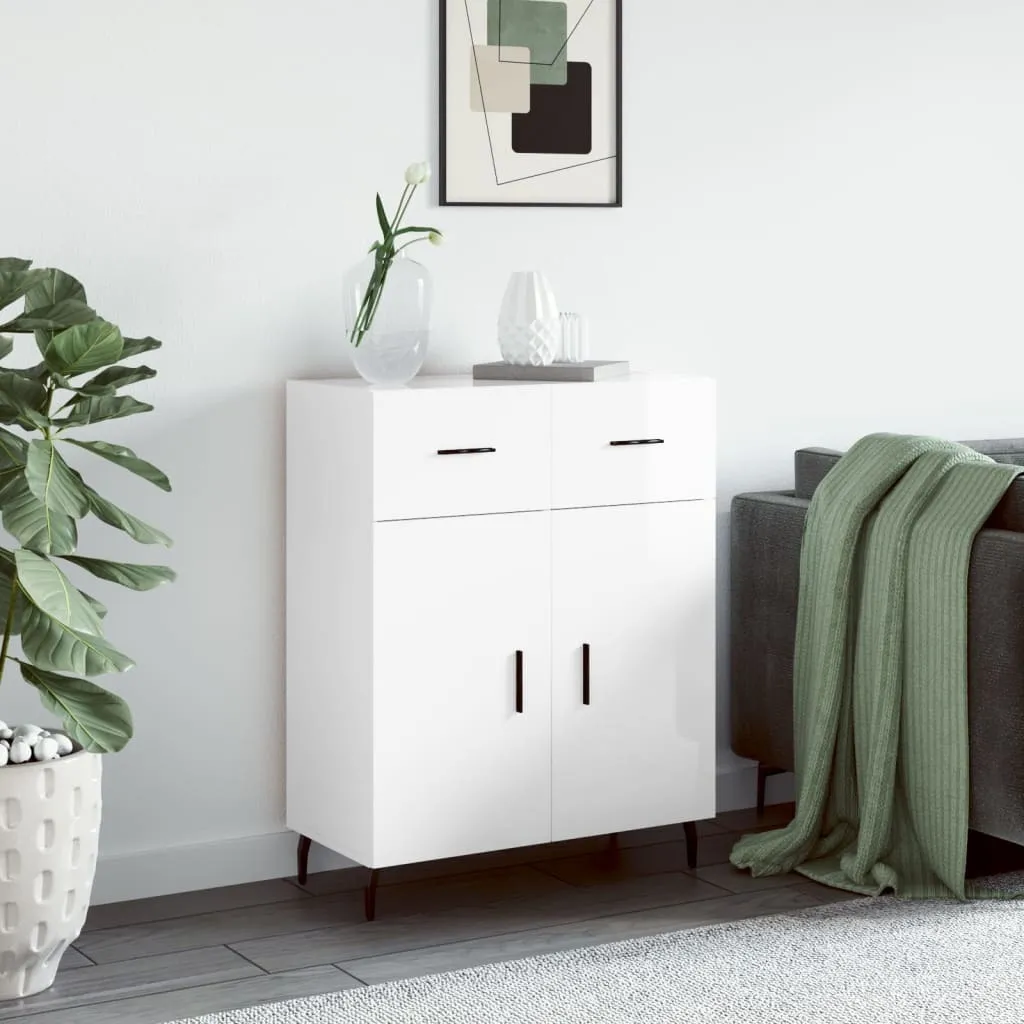 Mobile Buffet Bianco Lucido 90cm vidaXL Credenza Salotto Moderna