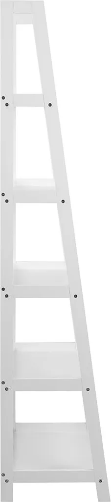 Wally bibliothèque 5 étagères blanches design moderne 180cm de hauteur