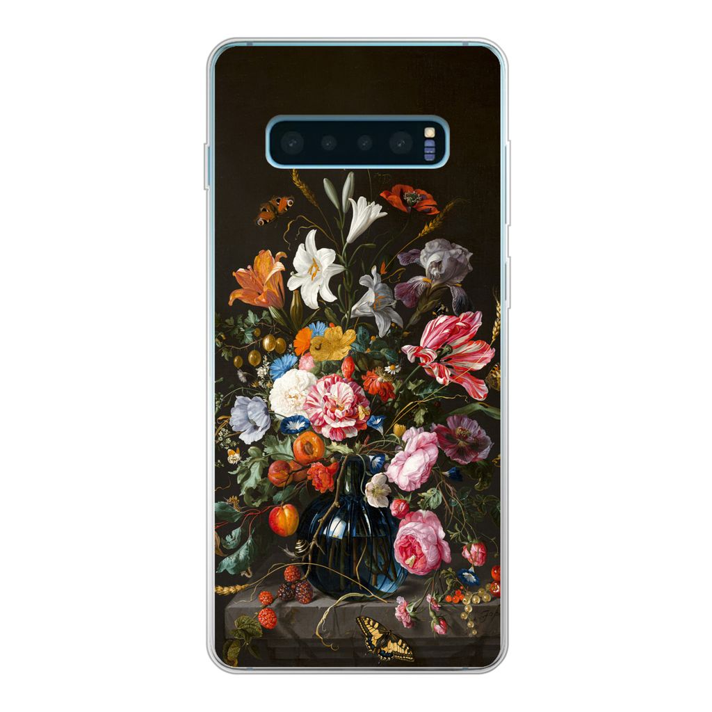 MuchoWow Handyhülle Schutzhülle Hülle für Samsung Galaxy S10 Lite Vase mit Blumen - Jan Davidsz de Heem - Kunst Silikon Softcase Handy Hülle...