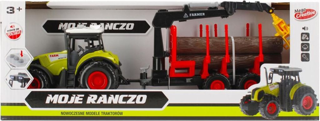 Mega Creative Traktor mit Zubehör Batterien + Beleuchtung meine Ranch 39x15x11 Mega Creative 487474