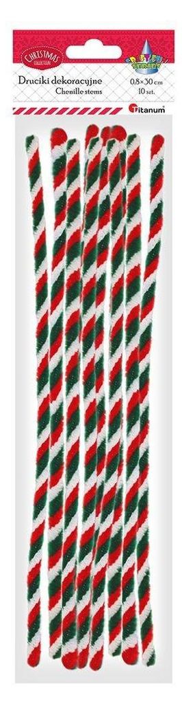 Filo decorativo 0,8x30cm 10pz strisce festive Titanio Immagine del prodotto 