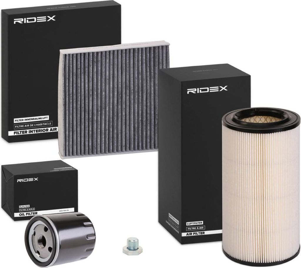 RIDEX Filterset Inspektionspaket Filtersatz passend für PEUGEOT PARTNER Combispace (5F) PARTNER Kasten (5) PARTNER Pritsche/Fahrgestell für CITROËN