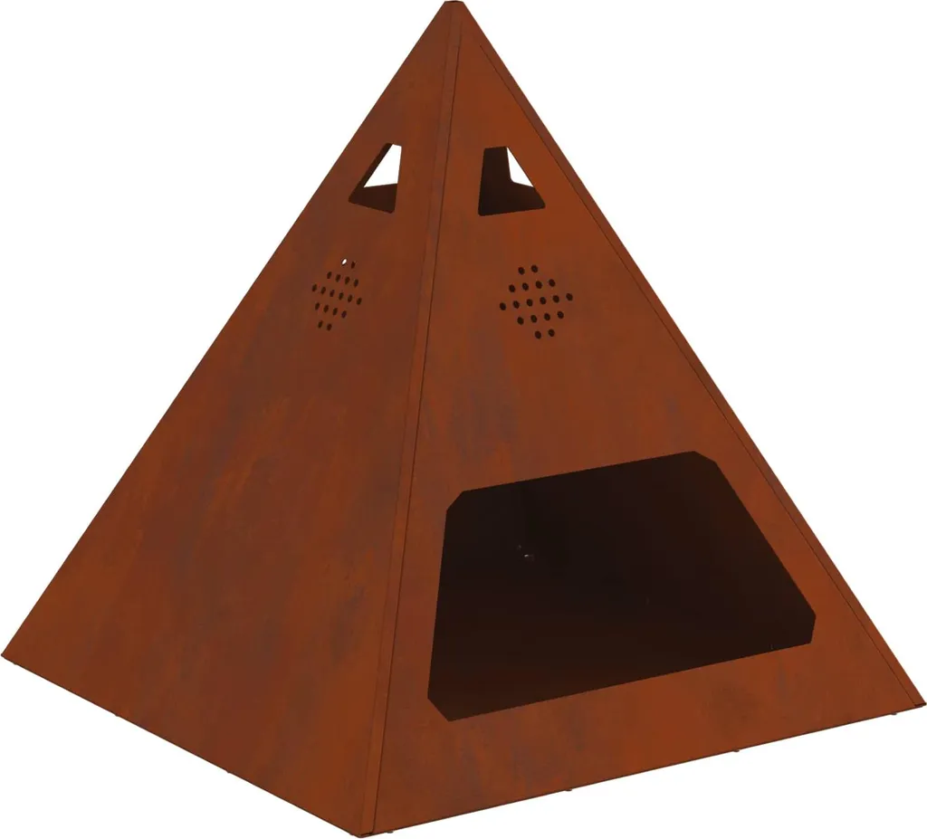 Braciere Esterno Design 50x50 cm | Acciaio Marrone Antintemperie