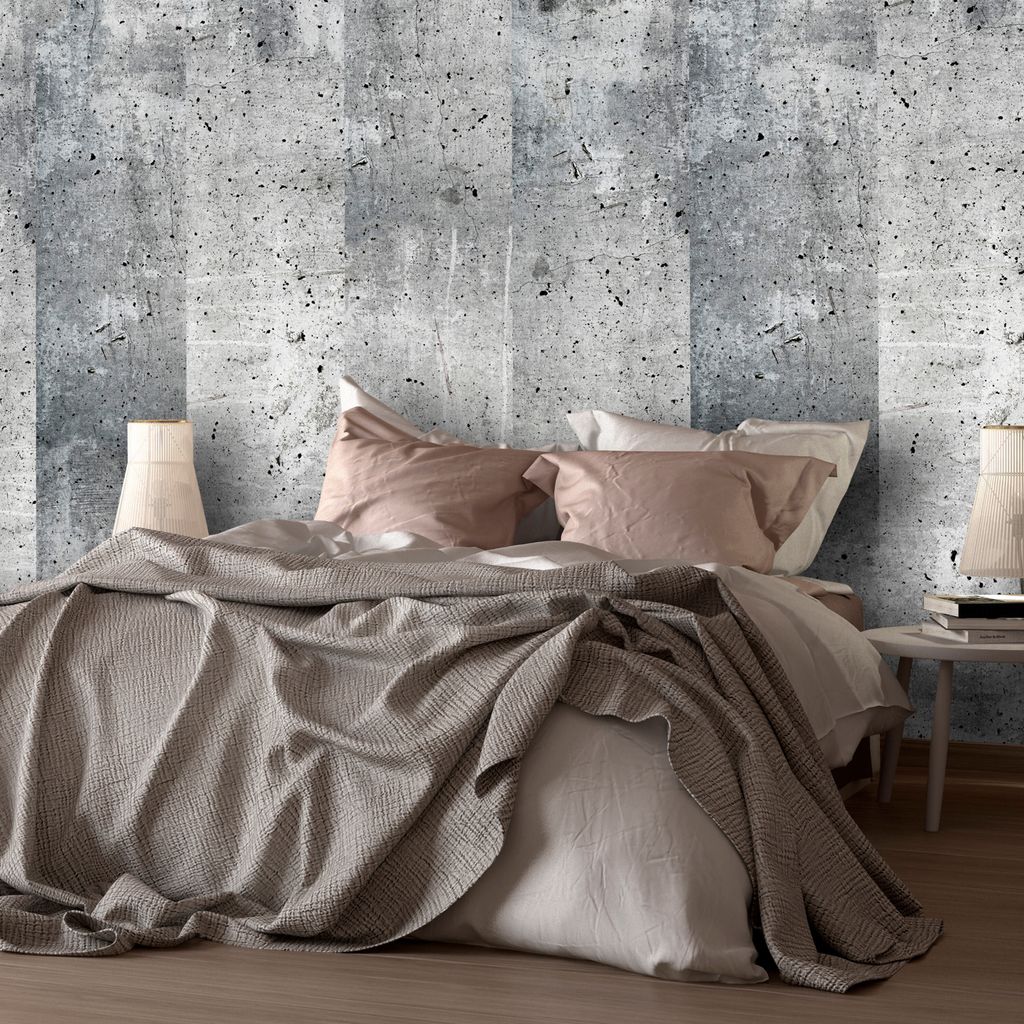 PURO TAPETE - Realistische Tapete ohne Rapport und Versatz 10m Vlies Tapetenrolle Wandtapete modern design Fototapete - Beton grau f-C-0247-j-a