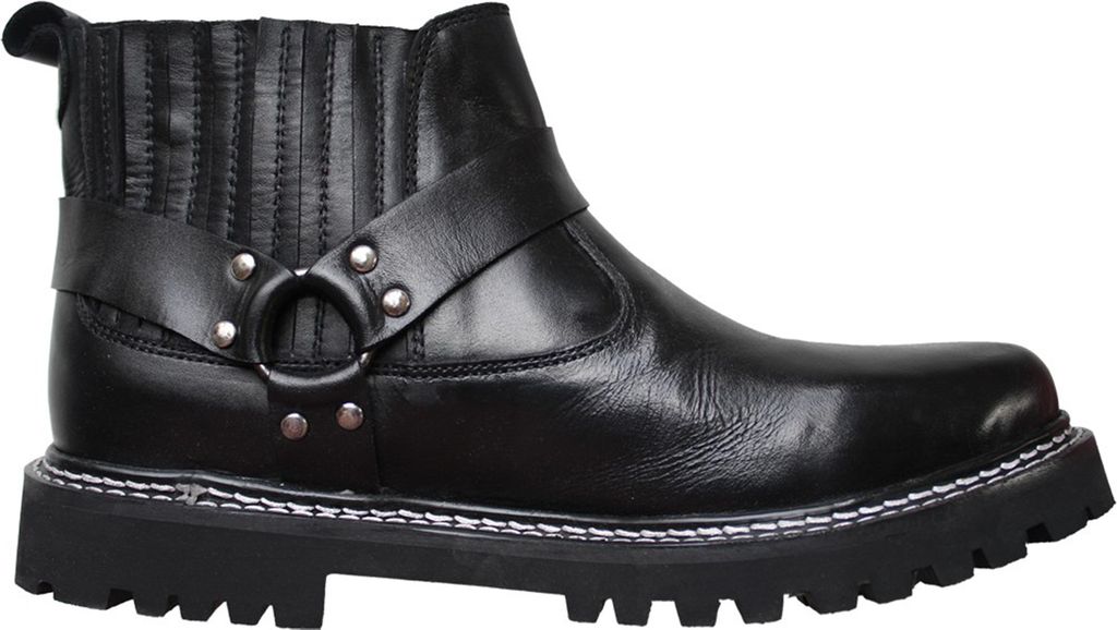 Western Reiter Chopper Motorradschuhe Stiefel Motorradstiefel Echtleder, Schuhgröße:43, Farbe:Schwarz