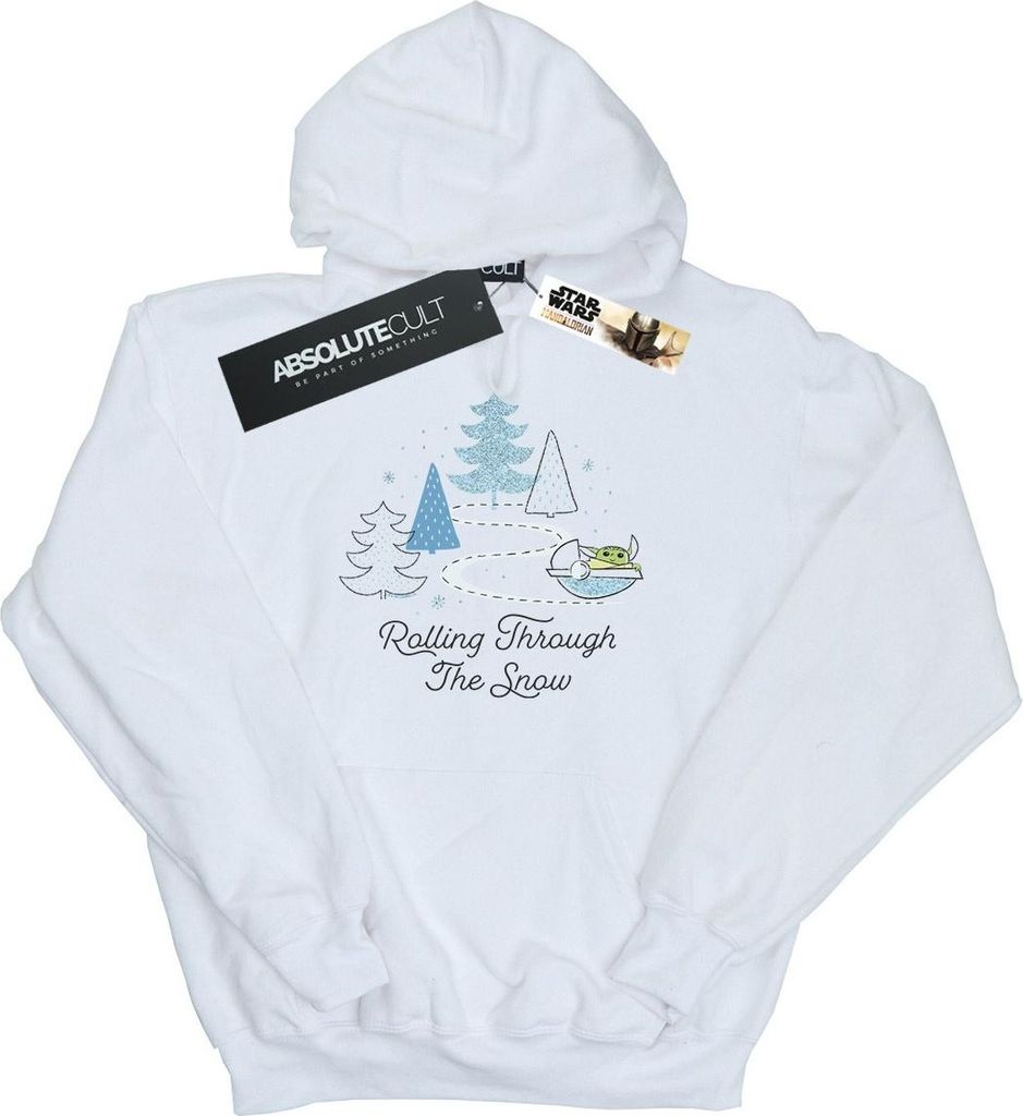 Star Wars - "The Mandalorian Rolling Through The Snow" Kapuzenpullover für Jungen BI12702 (104) (Weiß)