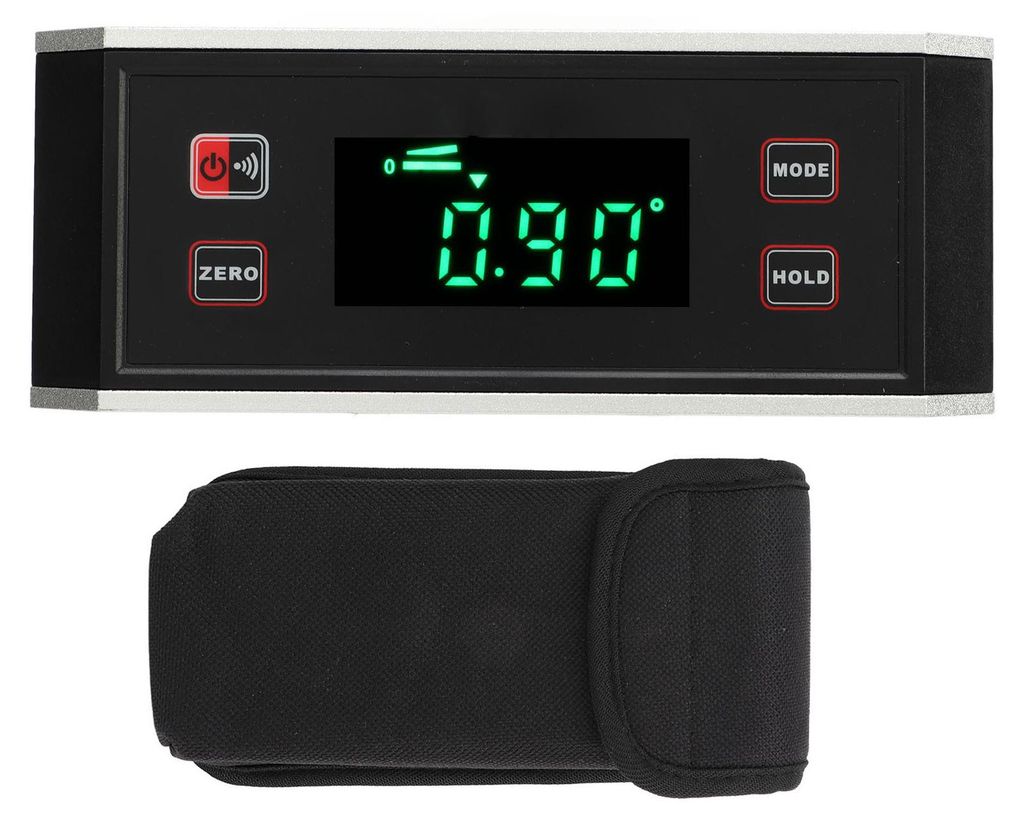 Digitaler Winkelmesser mit V-Nut, Magnetfuß, wasserdichtem LCD-Bildschirm und Hintergrundbeleuchtung, Neigungsmesser und Winkelmesser für Dekorat...