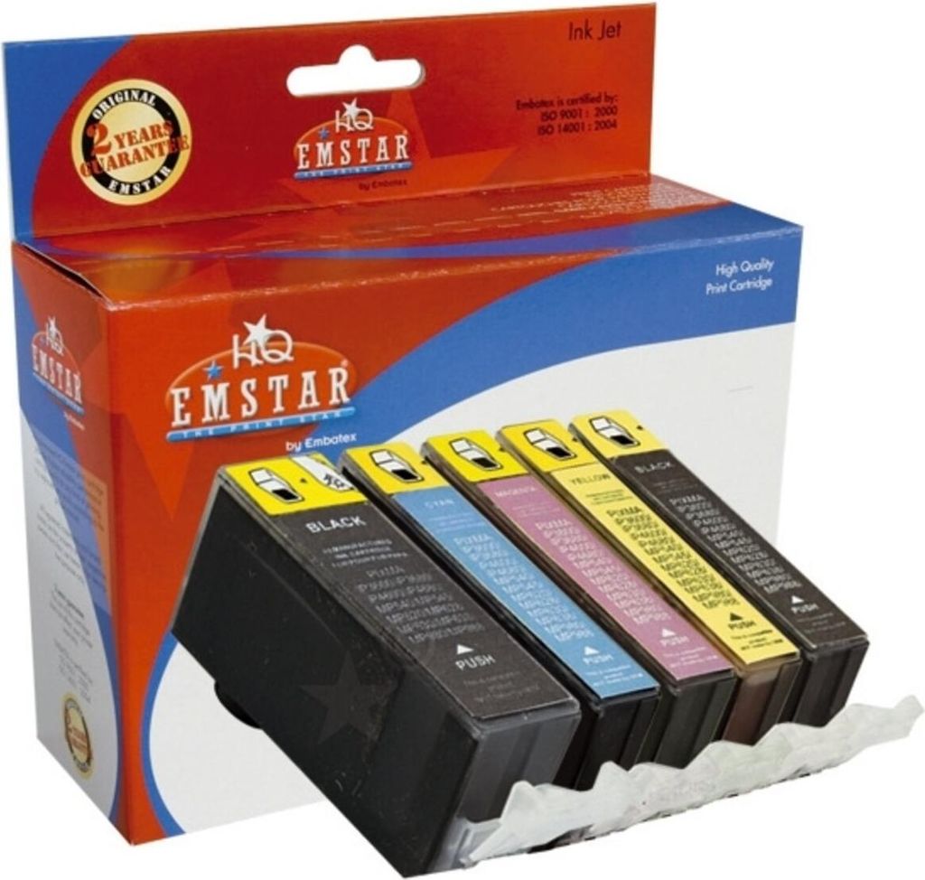 EMSTAR C92 EMSTAR Inkjet-Patronen schwarz, cyan, magenta, yellow, 1x325, 1x3.425, 3x 510 Seiten, C92 (ersetzt TP PGI-520BK + CLI-521C/M/Y Multipack)