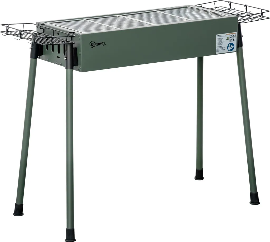 Barbecue charbon de bois familial 94x39x70 cm idéal grandes tablées