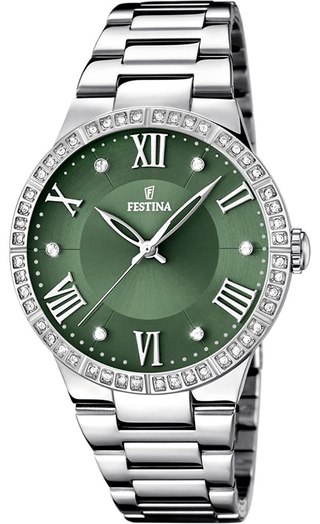 Festina Damen Uhr Analog Edelstahl 316L Silber - Quarzwerk - Mineralglas hochresistent - 5 ATM wasserdicht F16719/5 - Boyfriend Collection