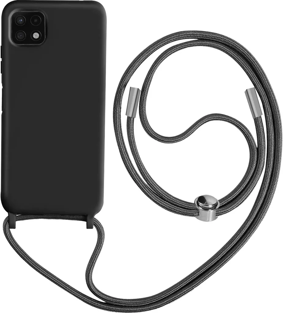 Custodia a Tracolla Avizar per Galaxy A22 5G - Nero Chic Soft-Touch
