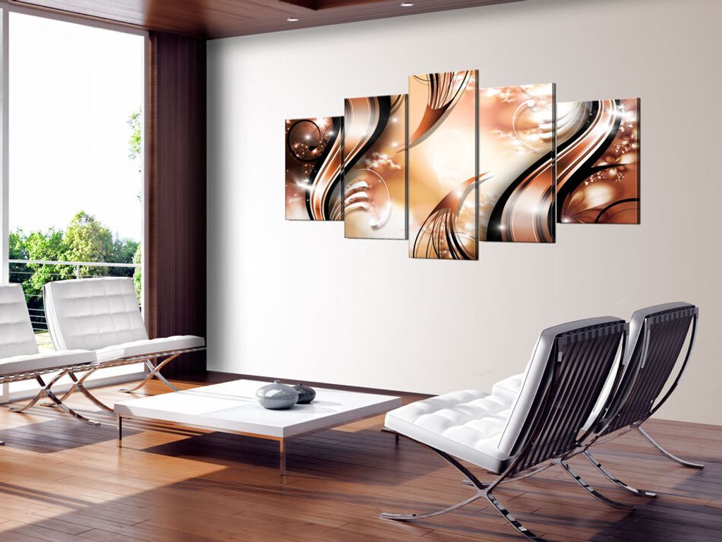 Akustikbild Abstrakt 200x100 cm Bilder Akustikschaum Hochleistungsschallabsorber Schallschutz Leinwand 5 tlg Wandbild Raumakustik Schalldämmung a-...