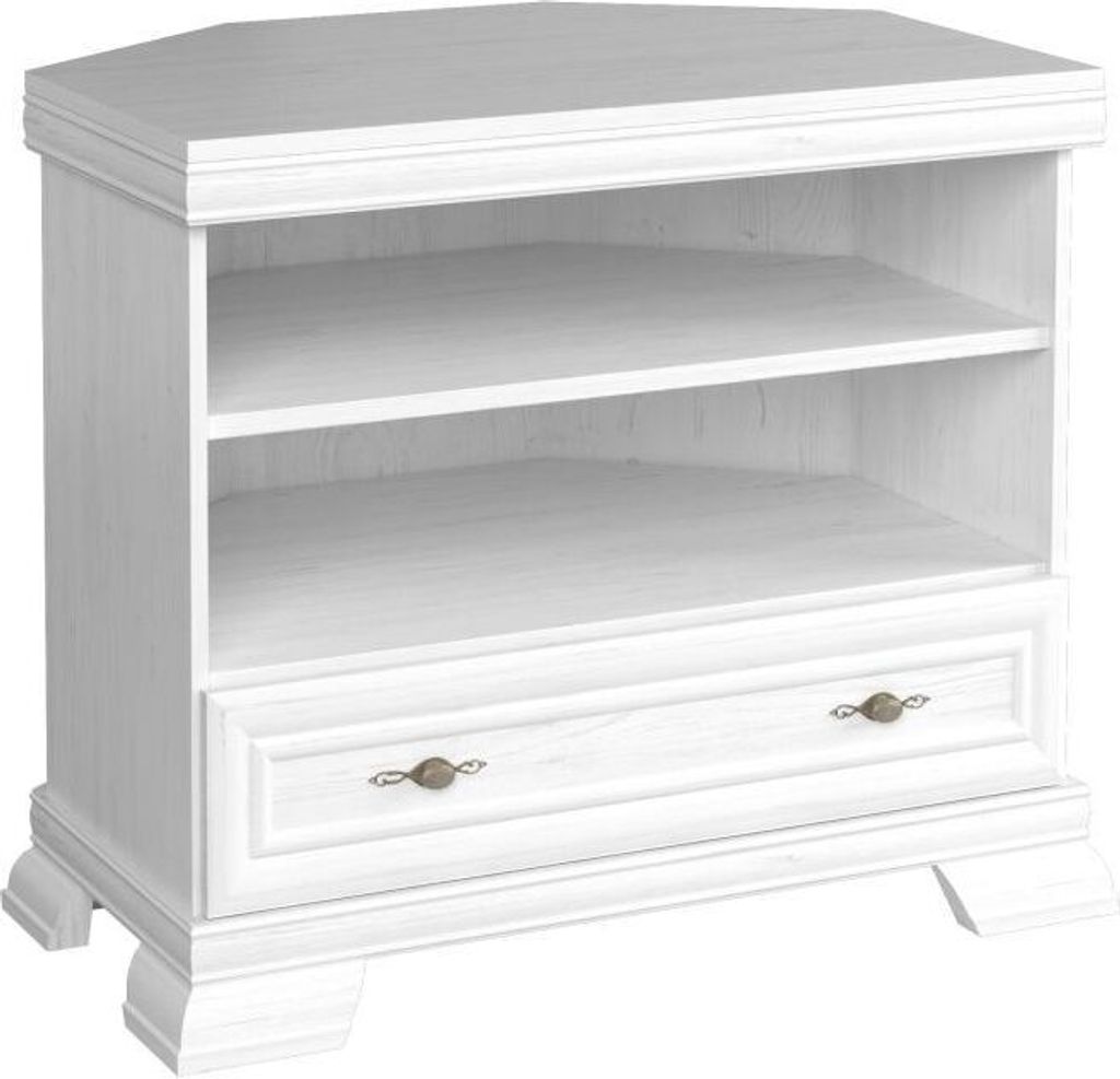 TV-Unterschrank Sentis 09, Farbe: Kiefer Weiß - 77 x 86 x 61 cm (H x B x T)