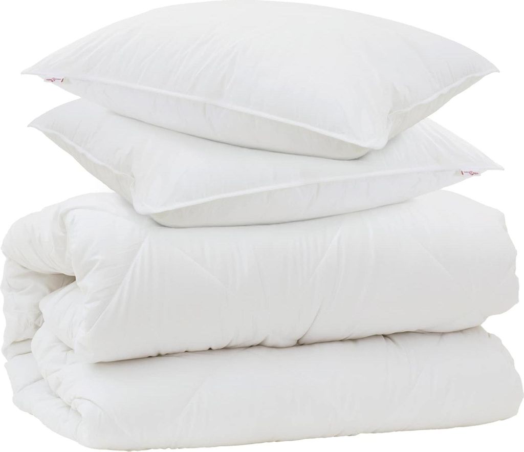 vidaXL Decke mit Kissen mit Kissen 3 pcs Weiß Mikrofaser