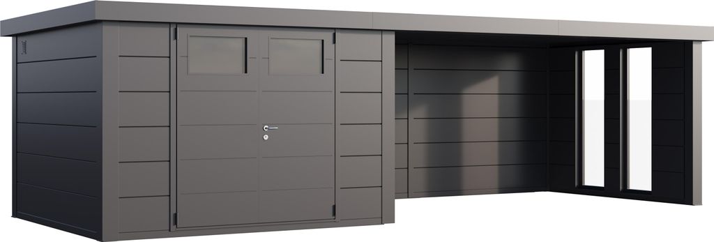 Telluria Metallgerätehaus Classico 3030 mit Lounge Anbau Produktbild 