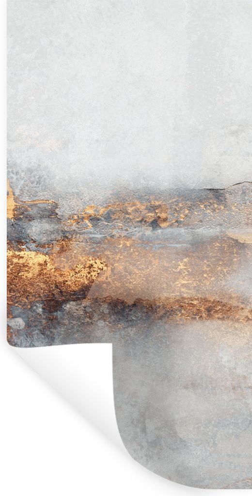 MuchoWow Wandtattoo Wandsticker Wandaufkleber Nebel - Gold - Abstrakt 20x40 cm Selbstklebend und Repositionierbar - Selbstklebend - Fototapeten