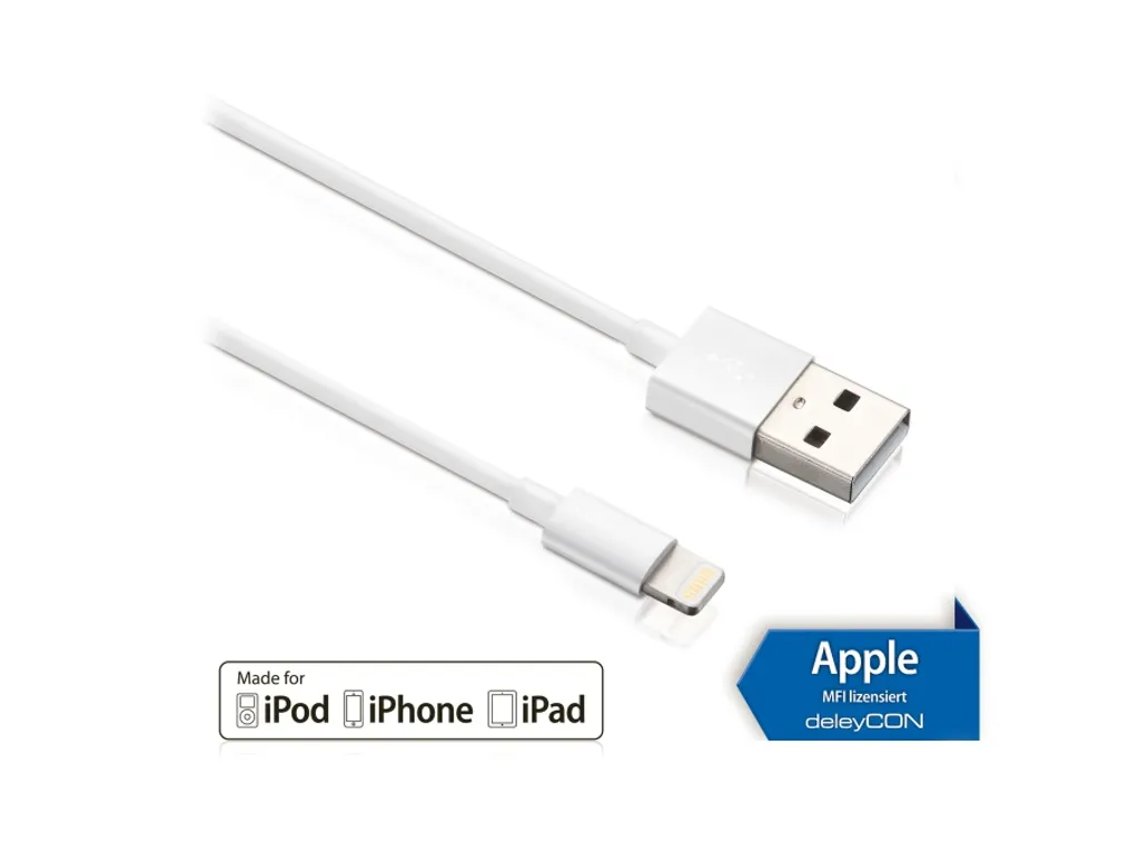 Cavo Lightning deleyCON 1m Certificato MFi - Ricarica Sicura iPhone