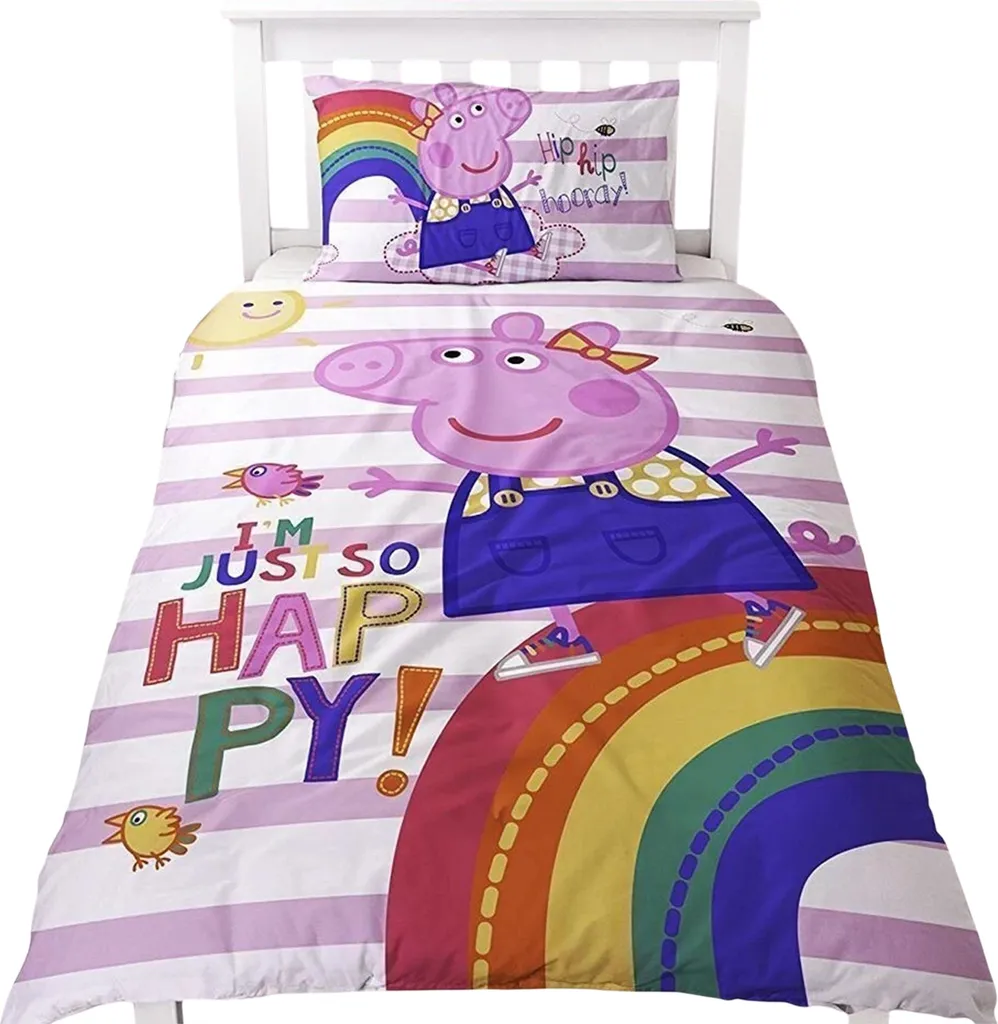 Parure de Lit Réversible Peppa Pig Multicolore en Microfibre Douceur