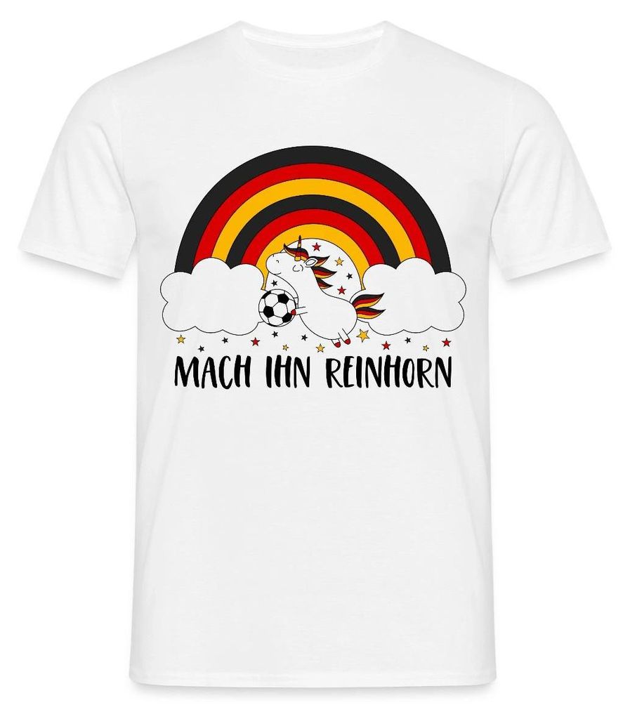 Spreadshirt Deutschland Mach Ihn Reinhorn Lustiger Spruch Fußball Männer T-Shirt, XL, Weiß