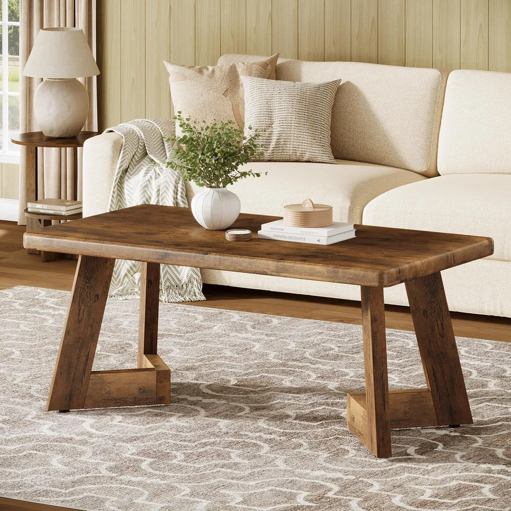 Table de Salon Bois et Métal 120 cm Idéale pour Recevoir vos Amis