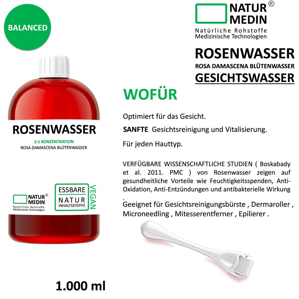 Rosenwasser KbA – 50 Ml, Erfrischt Die Haut, Ohne Konservierungsstoffe
