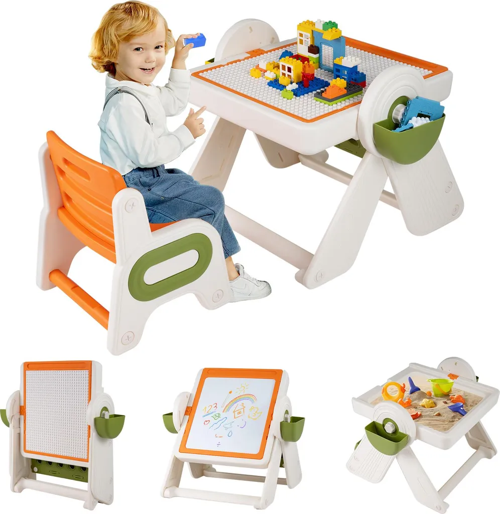 Set Tavolo e Sedia Costway 6 in 1 | Design Ergonomico e Salvaspazio