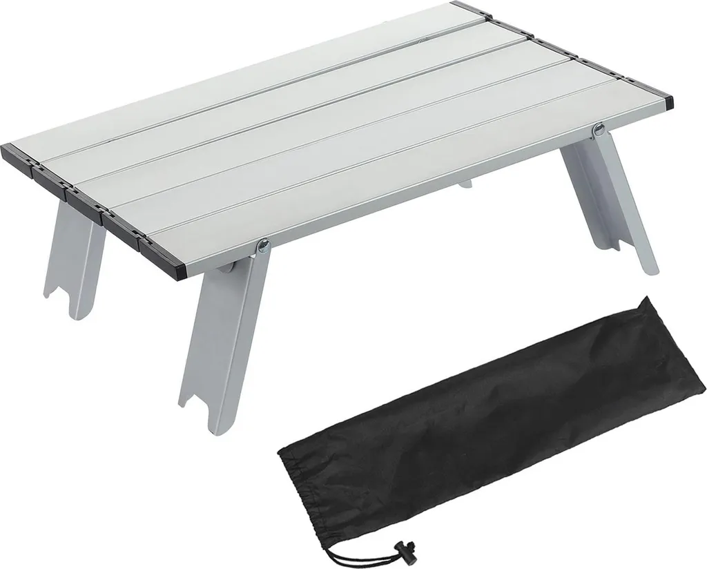 Table pliante pour camping et bivouac, support compact en alu