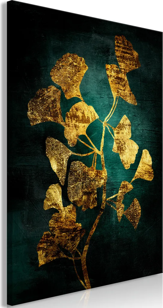 Quadro Moderno Foglie Oro 40x60 - Design Spreading Glow Verticale