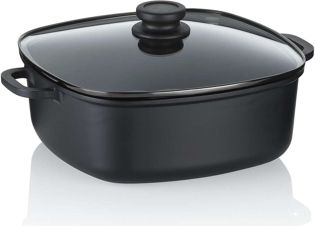 Kasserolle, 6,0 L, mit Deckel, Schwarz, Produktbild 
