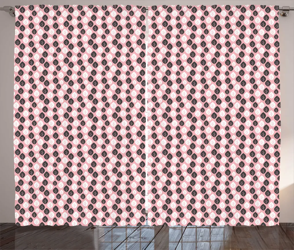 Rideau Occultant Léger Feuilles pour Cacher le Vis-à-vis 280x225 cm Rose