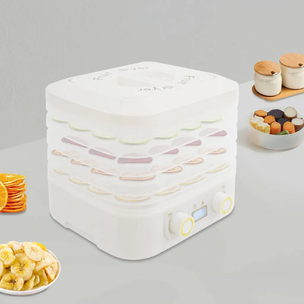Essiccatore Alimentare Automatico 5 Piani 160W Timer LED Bianco - 4
