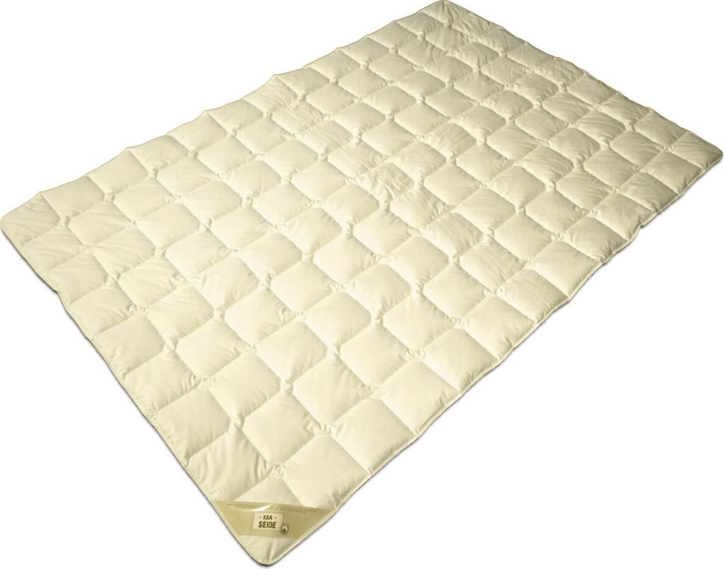 Seide / Baumwolle Sommerdecke mit kbA Baumwoll Bezug Bettdecke in 155x220 cm