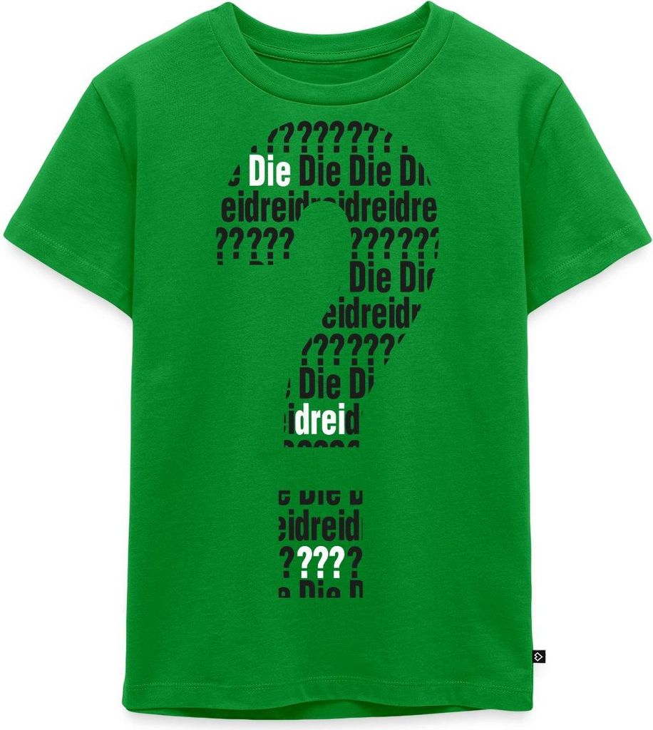 Spreadshirt Die Drei Fragezeichen Kids Logo Schwarz Weiß Kinder Premium T-Shirt, 98/104 (2 Jahre), Grün